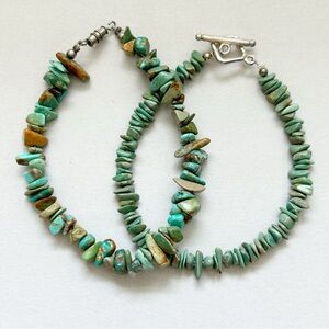 Two Green Turquoise Nugget Bracelets